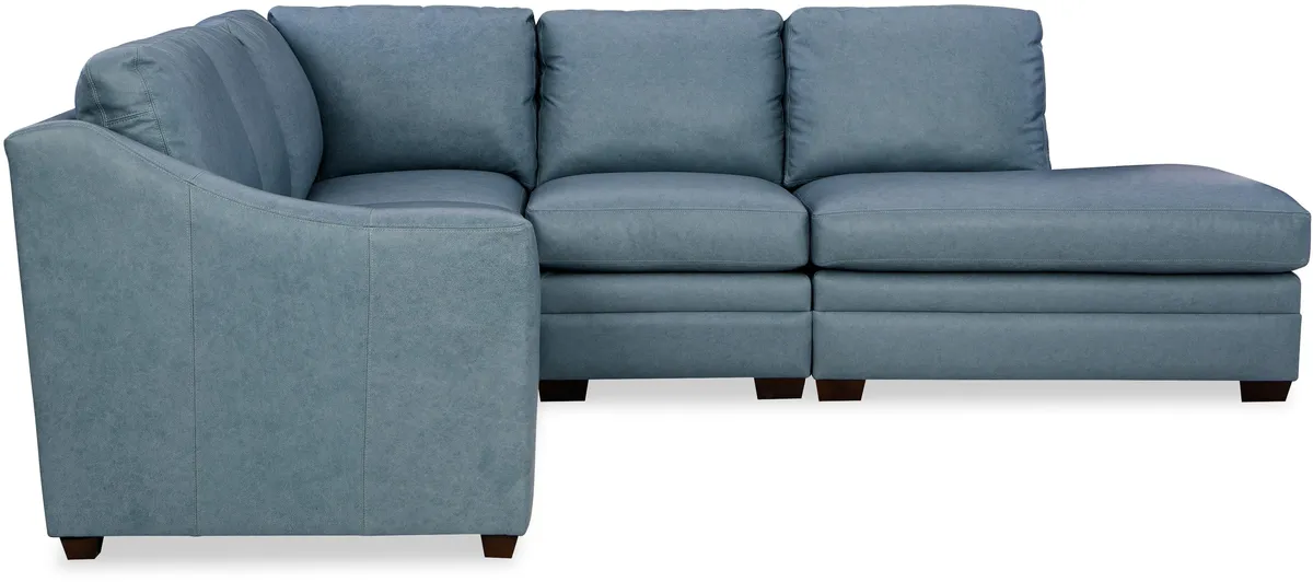 L9433P-SECT sectional: Crescent Arm, Semi-Attached Boxed Back, Saddle Stitch / Double Needle, Power Motion