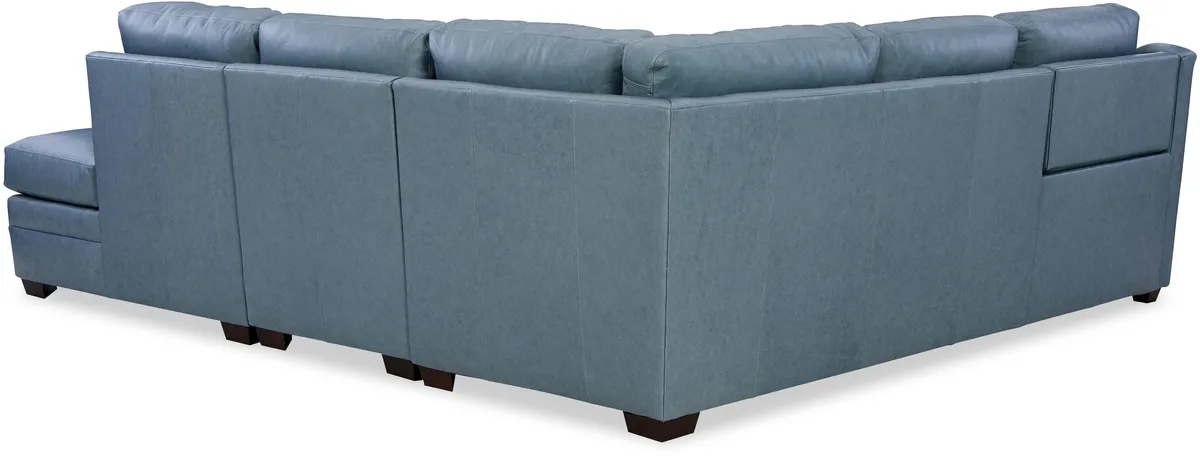 L9433P-SECT sectional: Crescent Arm, Semi-Attached Boxed Back, Saddle Stitch / Double Needle, Power Motion