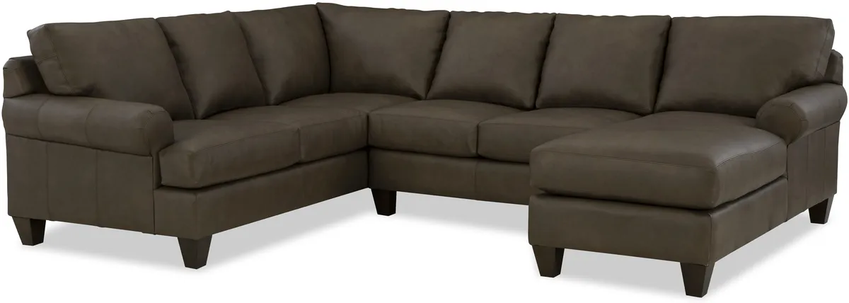 LC92321-SECT sectional: Sock Arm, Semi-Attached Boxed Back, Tapered Leg, Welt / Piping