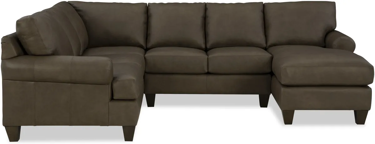 LC92321-SECT sectional: Sock Arm, Semi-Attached Boxed Back, Tapered Leg, Welt / Piping