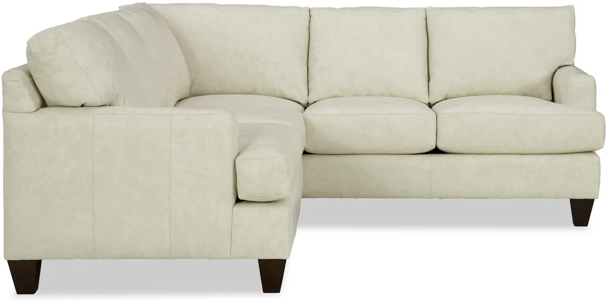 LC94322-SECT sectional: Track Arm, Semi-Attached Boxed Back, Tapered Leg, French Seam / Single Needle